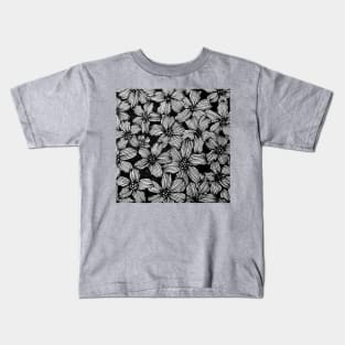 Aesthetic Lineart Flowers Kids T-Shirt